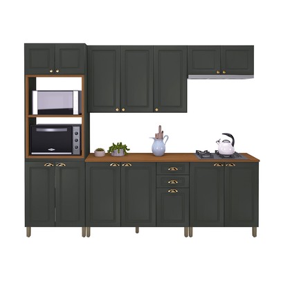 Cozinha Completa Firenze 14 Portas 2 Gavetas 6171.134 Chumbo - Indekes