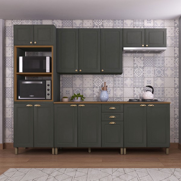 Cozinha Completa Firenze 14 Portas 2 Gavetas 6171.134 Chumbo - Indekes