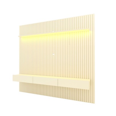Painel para TV Até 85 Polegadas Nobre 3 Gavetas Ripado 100% Mdf Off White - Gelius