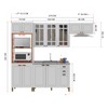 Cozinha Completa Firenze 12 Portas 2 Gavetas com Vidro 6171.132 Branco - Indekes