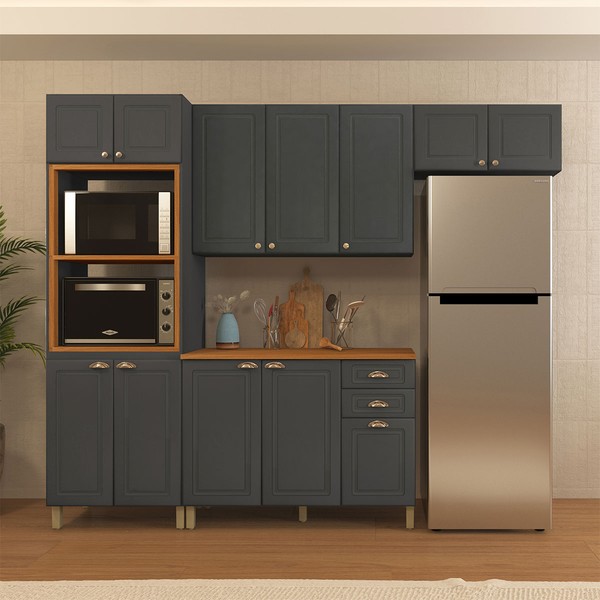 Cozinha Completa Firenze 12 Portas 2 Gavetas 6171.130 Chumbo - Indekes
