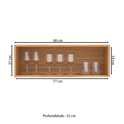 Armário Aéreo Cozinha 80 Cm 1 Porta Co6100 Ipê - Decibal