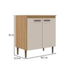 Balcão de Cozinha 80 Cm 2 Portas 1 Prateleira Co6202 Ipê/Cristalo - Decibal