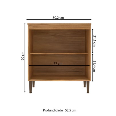 Balcão de Cozinha 80 Cm 2 Portas 1 Prateleira Co6202 Ipê/Cristalo - Decibal