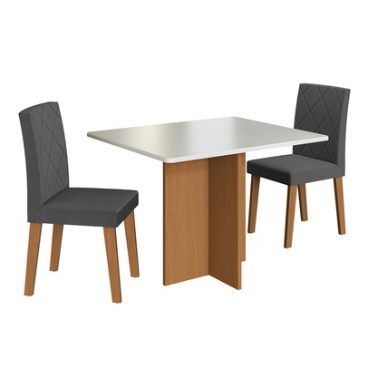 Mesa de Jantar 2 Lugares Florida 10083.6 Tecido Grafite - Indekes