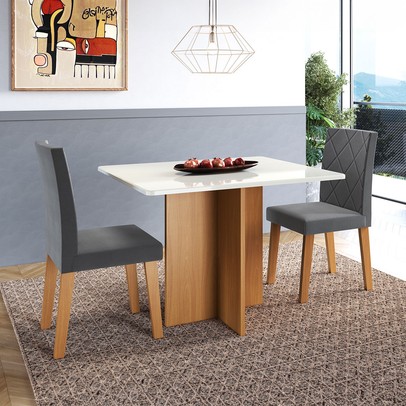 Mesa de Jantar 2 Lugares Florida 10083.6 Tecido Grafite - Indekes