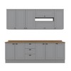 Cozinha Compacta Americana 11 Portas 3 Gavetas 100% Mdf Cinza - Henn