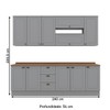 Cozinha Compacta Americana 11 Portas 3 Gavetas 100% Mdf Cinza - Henn