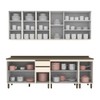 Cozinha Compacta Reflecta 12 Portas 2 Gavetas com Vidro 100% Mdf Duna/Off White - Henn