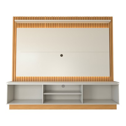 Estante para TV Até 75 Polegadas Cine 2 Portas com Led Nature/Off White - Panorama Móveis