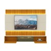 Painel para TV 85 Polegadas Soberano 3 Portas 100% Mdf com Led Naturale/Off White - Gelius
