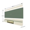 Painel para TV 85 Polegadas Soberano 3 Portas 100% Mdf com Led Off White/Verde - Gelius