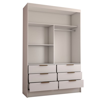 Guarda-Roupa Infantil Cameron 2 Portas de Correr 6 Gavetas com Espelho Branco - Panorama Móveis