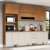 Cozinha Completa Requinte 13 Portas 2 Gavetas com Vidro Nature/Areia - Henn