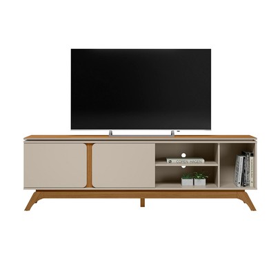 Rack para TV Até 70 Polegadas Istambul 2 Portas Nature/Off White - Linea Brasil