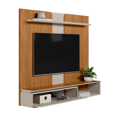 Painel para TV Até 65 Polegadas Friburgo 1 Porta Nature/Off White - Linea Brasil