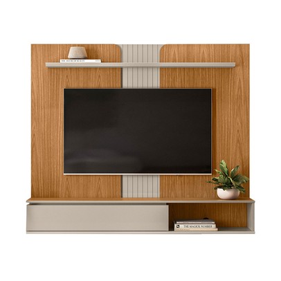 Painel para TV Até 65 Polegadas Friburgo 1 Porta Nature/Off White - Linea Brasil