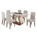 Mesa de Jantar 6 Lugares Roma Imbuia/Blonde/Veludo Pastel - Viero Móveis