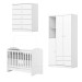 Quarto de Bebê Completo Bala de Menta 3 Portas 7 Gavetas Branco - Henn