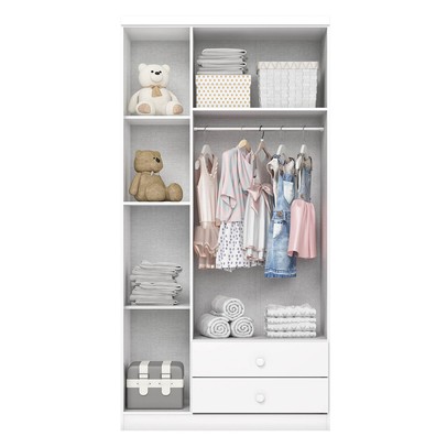 Quarto de Bebê Completo Bala de Menta 3 Portas 7 Gavetas Branco - Henn
