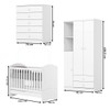 Quarto de Bebê Completo Bala de Menta 3 Portas 7 Gavetas Branco - Henn