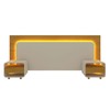 Cabeceira Extensível Innova 2 Gavetas com Led 100% Mdf Naturale/Off White - Gelius