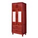 Guarda-Roupa Casal Piauí 4 Portas 2 Gavetas 1 Prateleira com Espelho Clean Madeira Maciça Mel - Rodmóveis