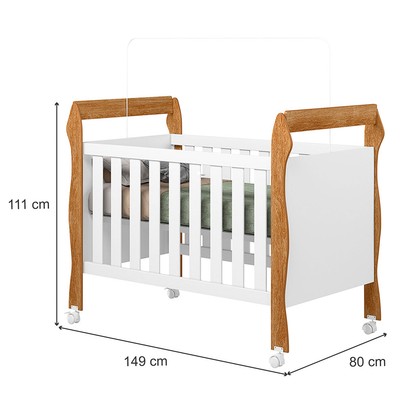 Berço Mini Cama 3 em 1 Soninho 100% Mdf Amadeirado 4850 - Tigus Baby