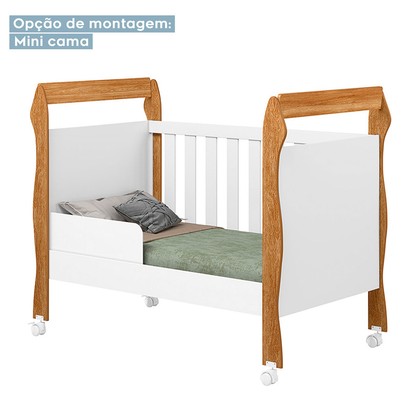 Berço Mini Cama 3 em 1 Soninho 100% Mdf Amadeirado 4850 - Tigus Baby