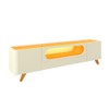 Rack para TV Até 85 Polegadas Nobre 2 Portas 1 Gaveta 100% Mdf com Led Off White/Naturale - Gelius