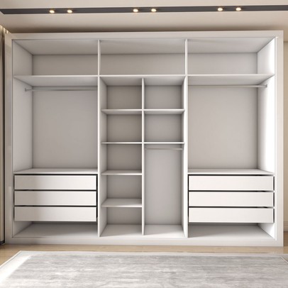 Guarda-Roupa Casal Severo 6 Portas 6 Gavetas Branco - Panorama Móveis