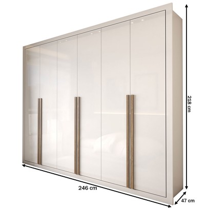 Guarda-Roupa Casal Severo 6 Portas 6 Gavetas Branco - Panorama Móveis