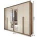 Guarda-Roupa Casal Severo 6 Portas 6 Gavetas com Espelho Ipê/Off White - Panorama Móveis