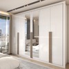 Guarda-Roupa Casal Severo 6 Portas 6 Gavetas com Espelho Branco - Panorama Móveis