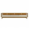Rack para TV Até 85 Polegadas Requinte 3 Gavetas 100% Mdf com Pés e Led Naturale/Off White - Gelius