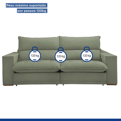Sofá Retrátil e Reclinável Martinho 230cm Boucle Verde - Celflex
