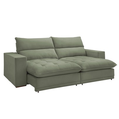 Sofá Retrátil e Reclinável Martinho 230cm Boucle Verde - Celflex