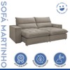 Sofá Retrátil e Reclinável Martinho 230cm Veludo Bege Claro - Celflex