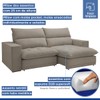 Sofá Retrátil e Reclinável Martinho 230cm Veludo Bege Claro - Celflex