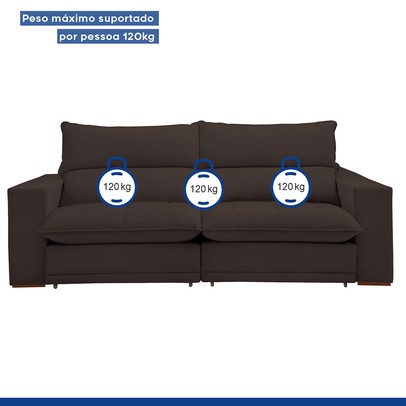 Sofá Retrátil e Reclinável Martinho 230cm Veludo Marrom  - Celflex