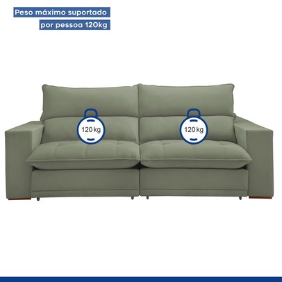 Sofá 2 Lugares Martinho Retrátil Boucle Verde - Celflex