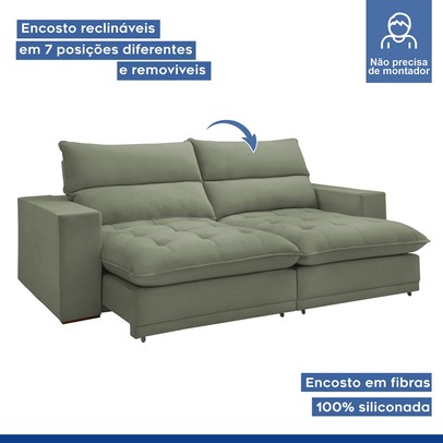 Sofá 2 Lugares Martinho Retrátil Boucle Verde - Celflex