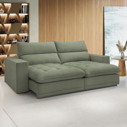 Sofá 2 Lugares Martinho Retrátil Boucle Verde - Celflex