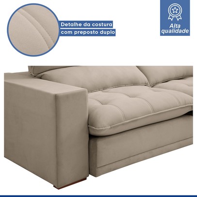 Sofá 2 Lugares Martinho Retrátil Boucle Bege - Celflex