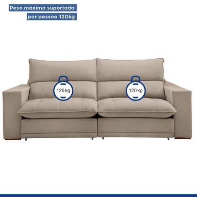 Sofá 2 Lugares Martinho Retrátil Boucle Bege - Celflex