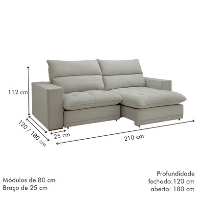 Sofá 2 Lugares Martinho Retrátil Boucle Gelo - Celflex