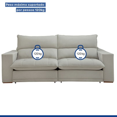 Sofá 2 Lugares Martinho Retrátil Boucle Gelo - Celflex