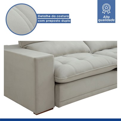 Sofá 2 Lugares Martinho Retrátil Boucle Gelo - Celflex