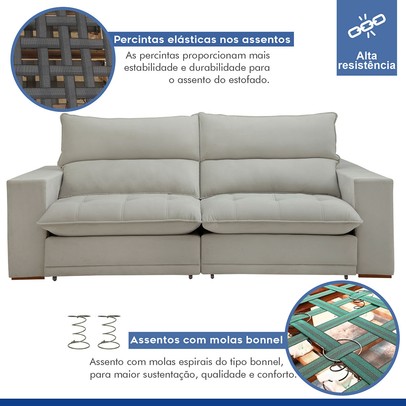 Sofá 2 Lugares Martinho Retrátil Boucle Gelo - Celflex