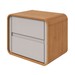 Mesa de Cabeceira Loop 2 Gavetas Amendoa Clean/Off White - Móveis Lopas